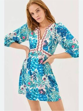 Tropical Floral V-Neck Romper NWT